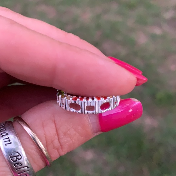 Sterling Silver Small Multi-Colored CZ Pendant - Picture 11 of 17